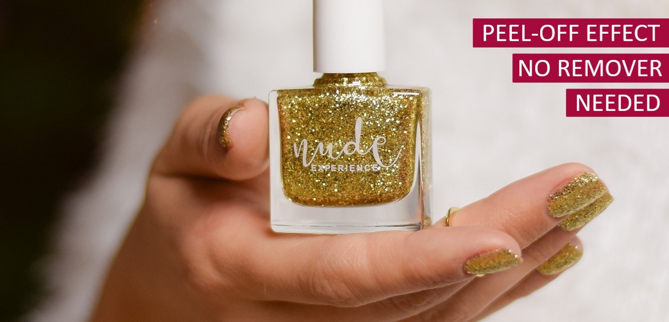 Gold glitter with peel-off effect